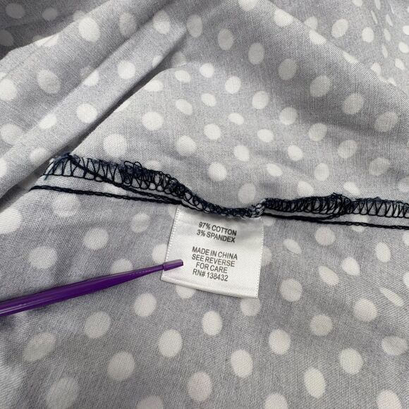 Modcloth Navy Polka Dot A-Line Knit Skirt Nautical Flirty Girly Date Night M - Picture 15 of 16